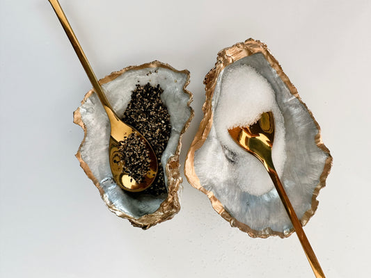 Oyster Shell Salt and Pepper Trinket dish